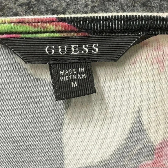Guess Bella Floral Peplum Boat Neck Open Back Top Blouse Size Medium M - Picture 5 of 5